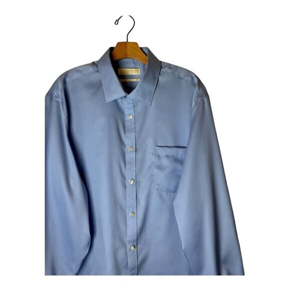 Michael Michael Kors‎ Shirt Men XL Blue Regular Fit Non Iron Button Down Preppy - Picture 3 of 8